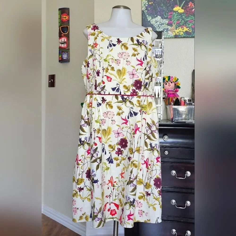 Lands' End Floral Sleeveless Dress